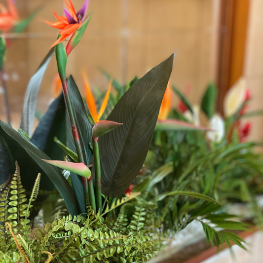 Strelitzia artificiel 2 fleurs