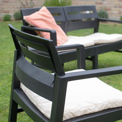 Salon bas de jardin en résine Java