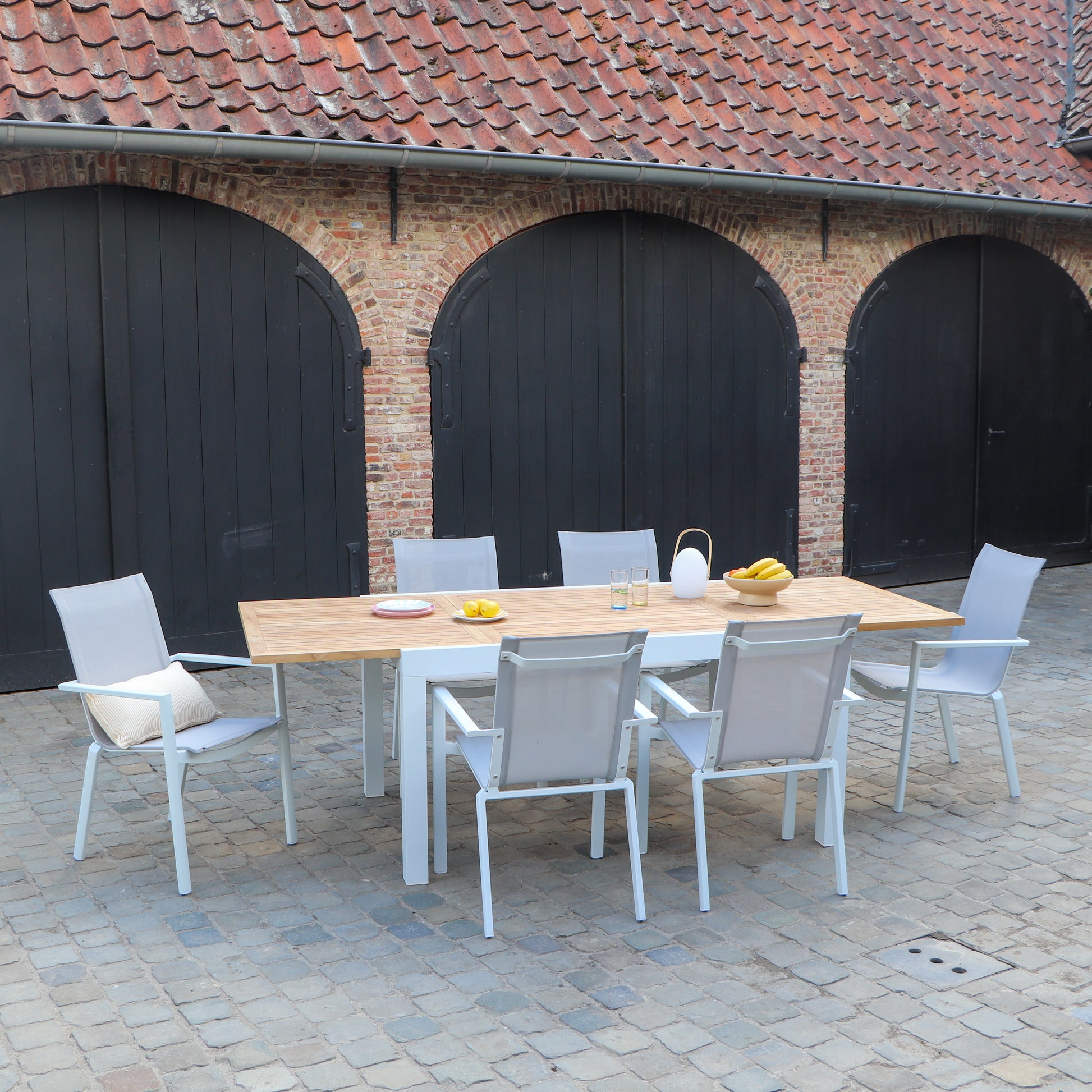 Ensemble de jardin en aluminium et teck Baliteck