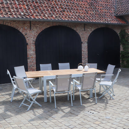 Ensemble de jardin en aluminium et teck Baliteck