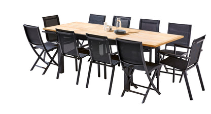 Ensemble de jardin en aluminium et teck Baliteck