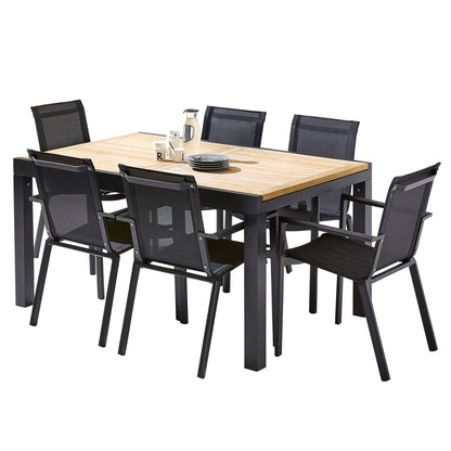 Ensemble de jardin en aluminium et teck Baliteck