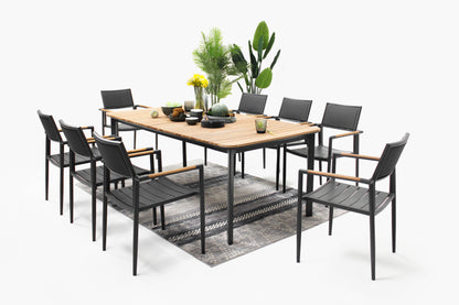 Table de jardin aluminium et bois Piana