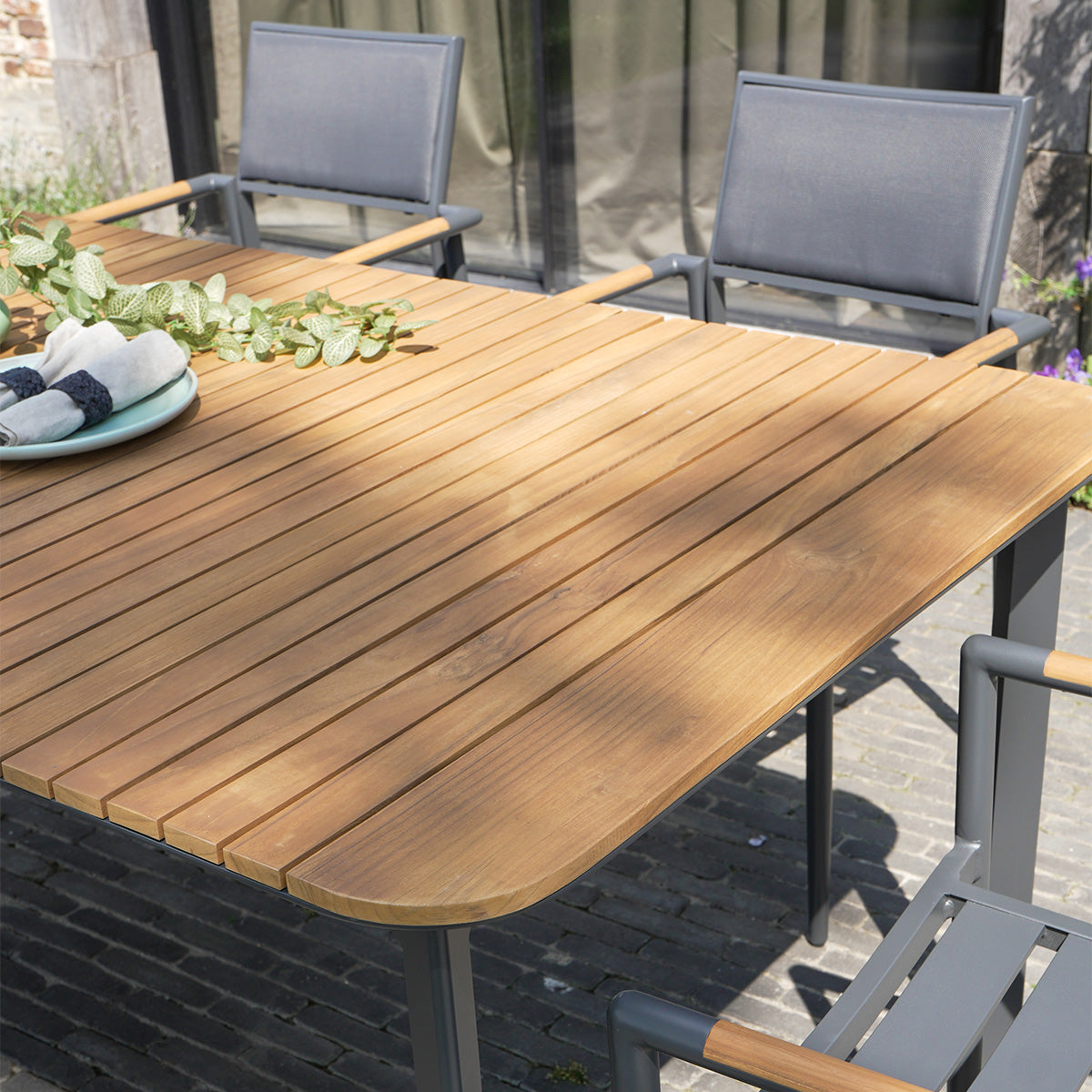 Table de jardin aluminium et bois Piana