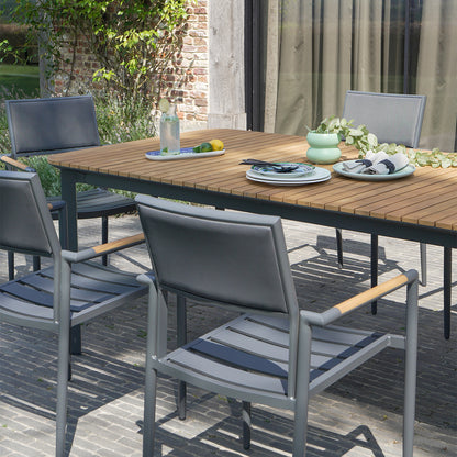 Table de jardin aluminium et bois Piana