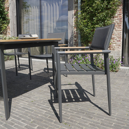 Table de jardin aluminium et bois Piana