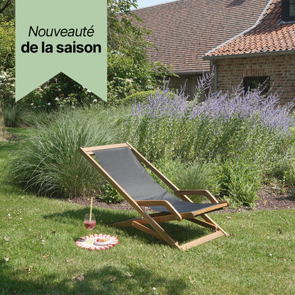 Bain de soleil pliant en acacia Sea