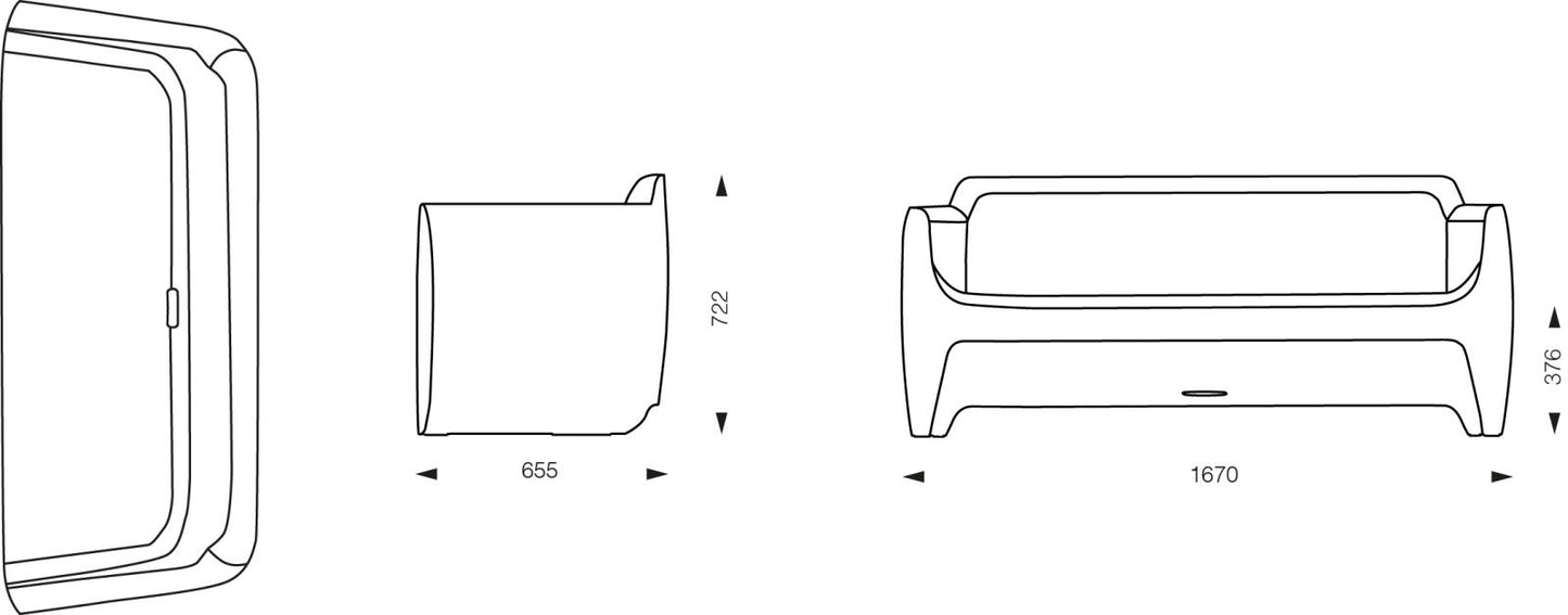 Sofa Translation 3 places – Design sculptural pour intérieur & extérieur