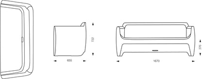 Sofa Translation 3 places – Design sculptural pour intérieur & extérieur