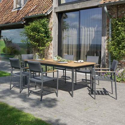 Table de jardin aluminium et bois Piana