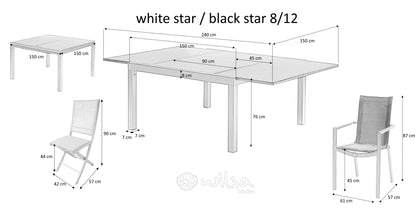 Ensemble de jardin en aluminium Star